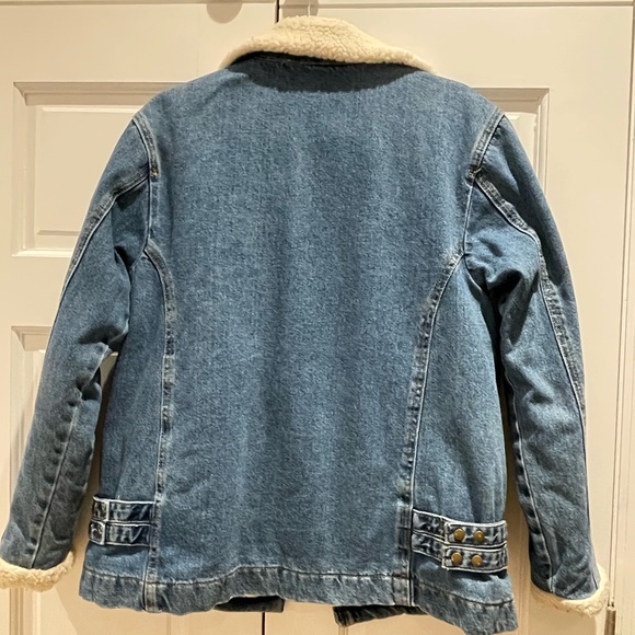 Zara Kids Denim and Faux Sherpa Jacket - Picture 3 of 4